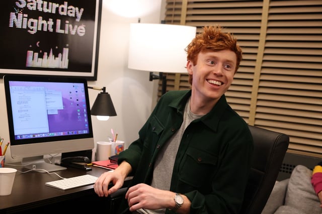 SATURDAY NIGHT LIVE -- "Emma Stone, Noah Kahan" Episode 1850 -- Pictured: Ben Marshall during the "PDD: AI" sketch on Saturday, December 2, 2023 -- (Photo by: Caro Scarimbolo/NBC via Getty Images)