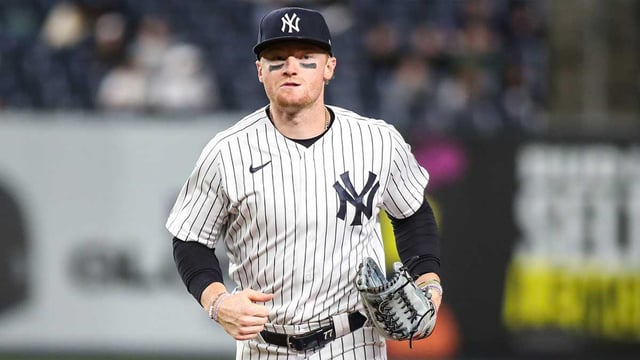 May 25, 2021; Bronx, New York, USA; New York Yankees right fielder Clint Frazier (77) at Yankee Stadium. Mandatory Credit: Wendell Cruz-Imagn Images