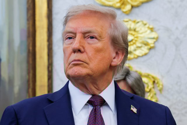 U.S. President Donald Trump attends an event in the Oval Office at the White House in Washington, D.C., U.S., September 2, 2025. REUTERS/Brian Snyder