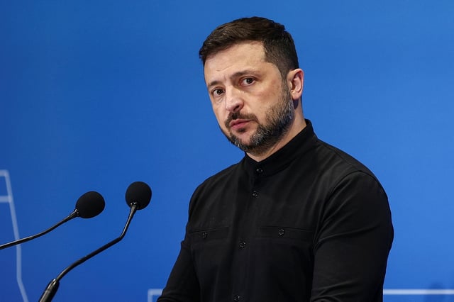 Ukrainian President Volodymyr Zelenskiy attends a press conference on the first day of the two-day Ukraine Recovery Conference (URC2025), on plans for the reconstruction of Ukraine, in Rome, Italy, July 10, 2025. REUTERS/Guglielmo Mangiapane/File Photo