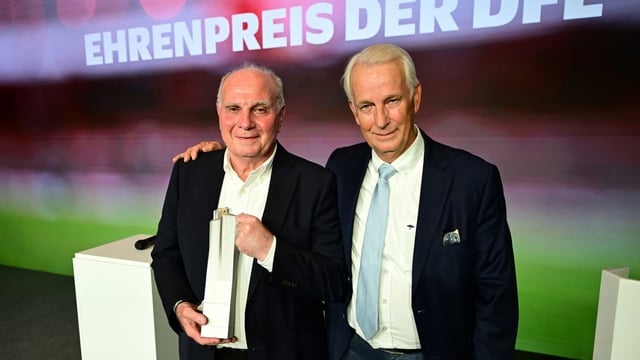 Uli Hoeneß (l.) mit Rainer Bonhof