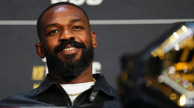 Jon Jones appears at the UFC 309 press conference at Madison Square Garden. Credit: Chris Unger/Zuffa LLC