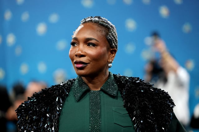 Venus Williams poses during the Met Gala, an annual fundraising gala held for the benefit of the Metropolitan Museum of Art's Costume Institute with this year's theme 'Superfine: Tailoring Black Style,' in New York City, New York, U.S., May 5, 2025. REUTERS/Mario Anzuoni/File Photo