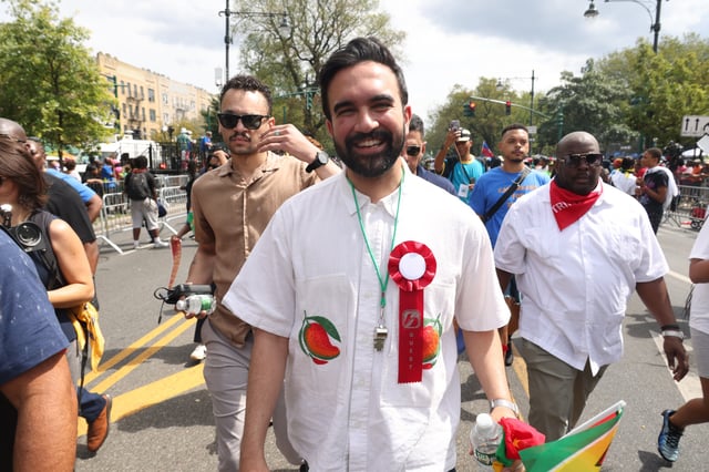 New York mayoral candidate Zohran Mamdani can be seen attending the 2025 NYC West Indian Day Parade on September 01, 2025, in New York City. (Photo by Rob Kim/Getty Images)