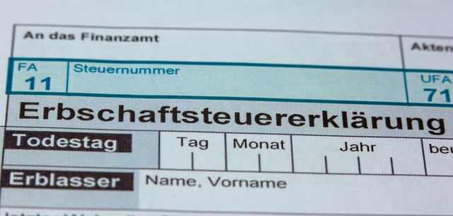 Formular für die Erbschaftssteuererklärung des Finanzamtes