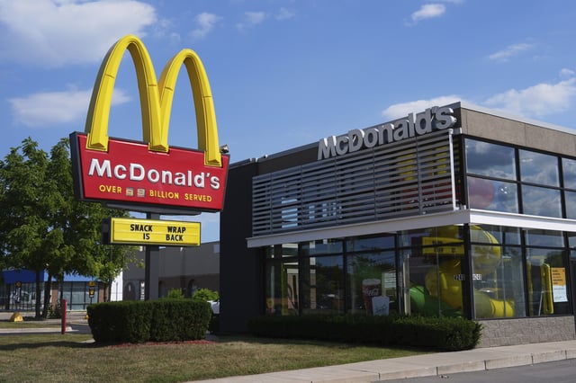 A McDonald's restaurant is show in Warren, Michigan, Tuesday, Sept. 2, 2025.