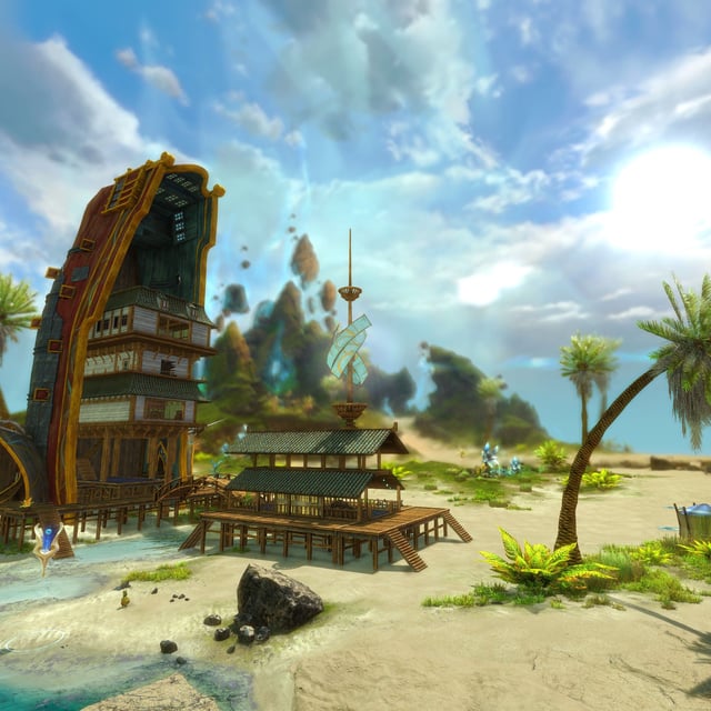 A tropical island.