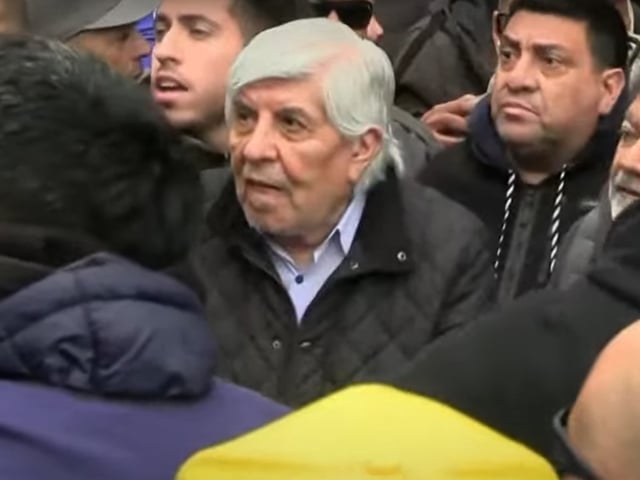 Hugo Moyano en la marcha del 7 de agosto San Cayetano