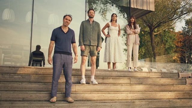 Michael Angelo Covino, Kyle Marvin, Dakota Johnson, and Adria Arjona 