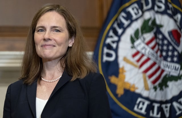 Supreme Court Justice Amy Coney Barrett poses for a photo in Washington, D.C. on October 21, 2020.