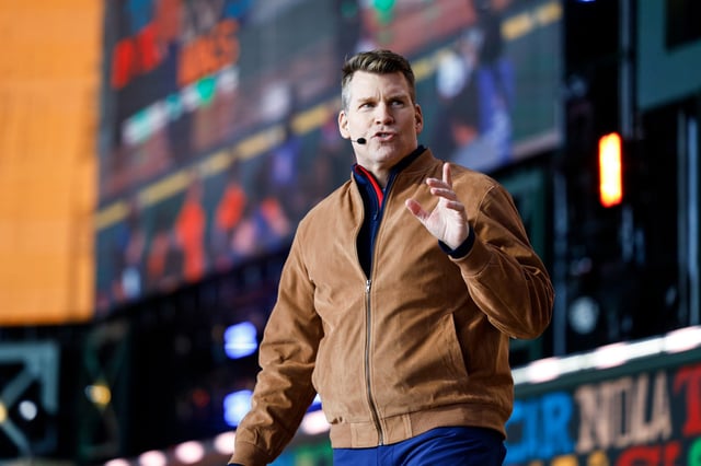 NFL Network host Scott Hanson on Day 3 of the 2025 NFL Draft, in Green Bay, Wis., on April 26, 2025.