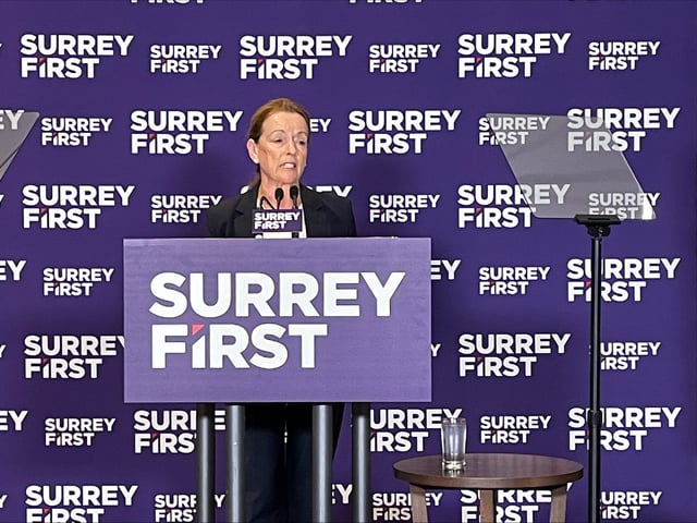 Linda Annis kicks off her campaign for mayor of Surrey in the upcoming 2026 municipal elections. 