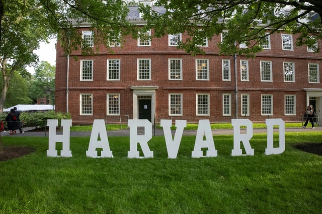 Le campus de l'université Harvard à Boston, dans le Massachusetts, aux Etats-Unis, le 27 mai 2025