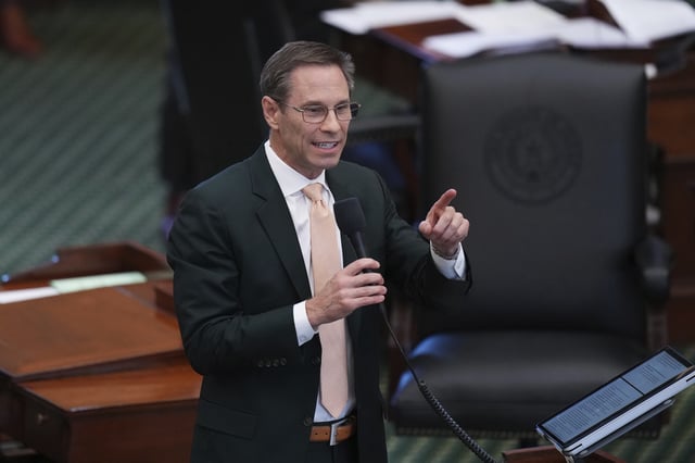 Texas state Sen. Nathan Johnson, D-Dallas, speaks against a bill that would add new abortion restrictions, Wednesday, Sept. 3, 2025, in Austin, Texas. (AP Photo/Eric Gay)