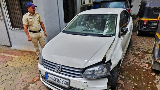 The prime accused, Santosh Pawar, was driving the white sedan. (Praful Gangurde / HT Photo)