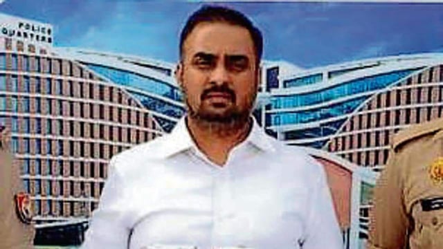 The accused, Saurabh Tripathi, after his arrest. (HT)