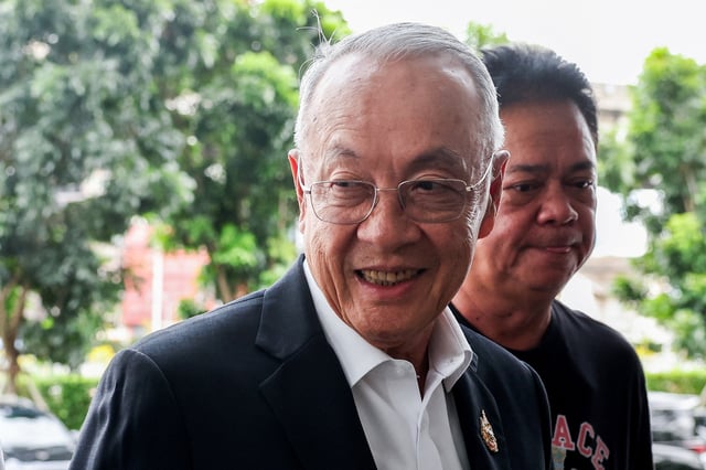 Chaikasem Nitisiri, Pheu Thai party's remaining prime ministerial candidate, arrives at the party's headquarters, as rival political camps in Thailand vie to form the next government after the Constitutional Court removed Prime Minister Paetongtarn Shinawatra from office for an ethics violation, in Bangkok, Thailand, September 2, 2025. REUTERS/Chalinee Thirasupa/File photo