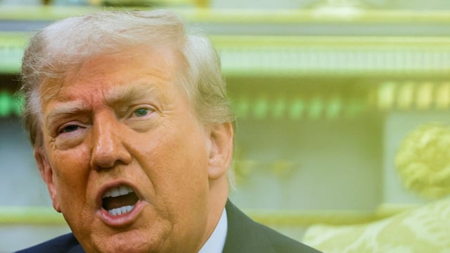 US President Donald Trump in the Oval Office at the White House in Washington, D.C.