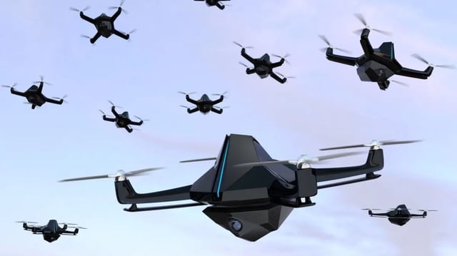 The new technology enables drones to share data in real time.