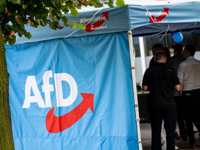 01 September 2024, Berlin: AfD supporters take part in an election party for the state elections in Saxony and Thuringia in Berlin-Blankenburg. Photo: Fabian Sommer/dpa (Photo by Fabian Sommer/picture alliance via Getty Images)