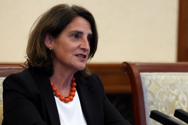European Commission Executive Vice-President for a Clean, Just and Competitive Transition Teresa Ribera attends a meeting with Chinese Vice Premier Ding Xuexiang (not pictured) at the Diaoyutai State Guesthouse in Beijing, China July 14, 2025. REUTERS/Florence Lo/Pool/ File Photo