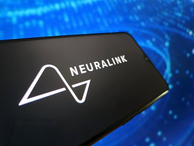 The Neuralink logo displayed on a smartphone in Suqian City, Jiangsu Province, China, on June 29, 2025.