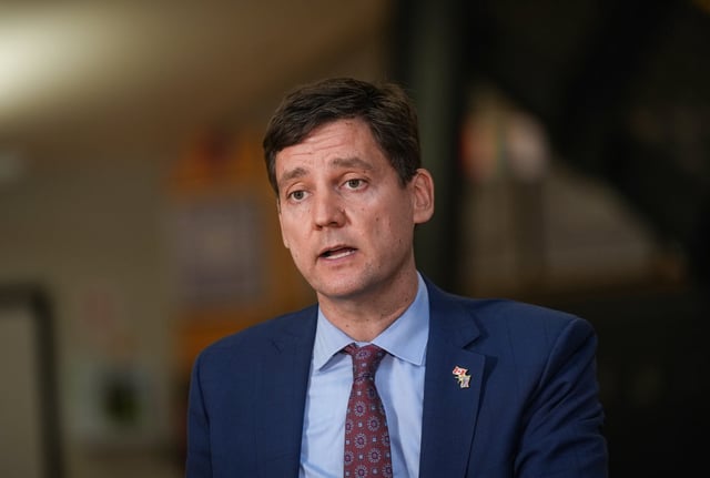 B.C. Premier David Eby speaks during a news conference at Clayton Heights Secondary School, in Surrey, B.C., on Thursday, September 4, 2025. THE CANADIAN PRESS/Darryl Dyck