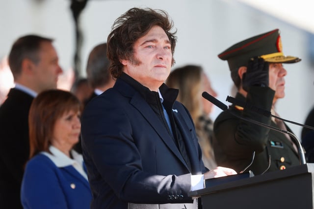 Argentine President Javier Milei presides over the National Flag Day ceremony in Buenos Aires, Argentina June 20, 2025. REUTERS/Cristina Sille/ File Photo