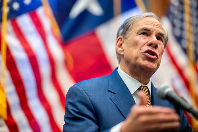 Texas Gov. Greg Abbott speaks during a news conference.