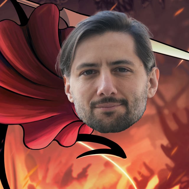 Eric Barone Photoshopped onto the head of Hornet, Silksong's protagonist