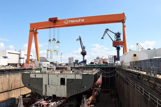 This file photo provided by Hanwha Ocean shows the Hanwha Philly Shipyard in the U.S. city of Philadelphia. (PHOTO NOT FOR SALE) (Yonhap)