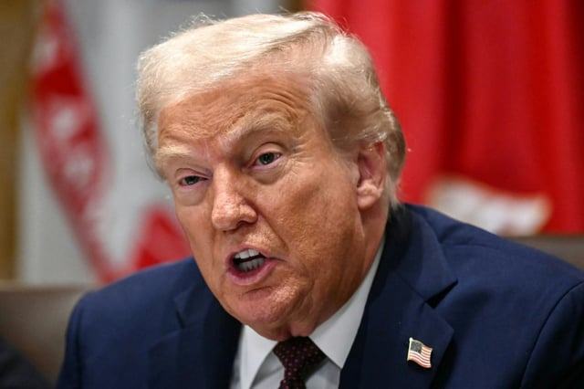 Le président américain Donald Trump s'exprime lors d'une réunion à la Maison Blanche, à Washington, le 26 août 2025