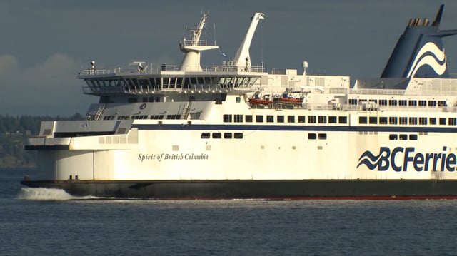 BC Ferries' Spirit of British Columbia. A person fell overboard from the ferry on Thursday afternoon.
