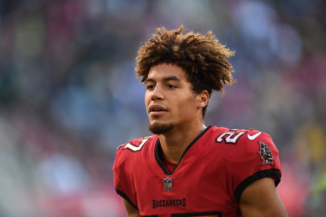 American Football - NFL - Tampa Bay Buccaneers v Seattle Seahawks - Allianz Arena, Munich, Germany - November 13, 2022 Tampa Bay Buccaneers' Zyon McCollum before the match REUTERS/Andreas Gebert/File Photo