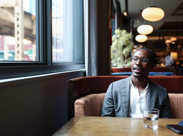 Walter Redmond Burnett III talks during an interview at The Hoxton on Aug. 12, 2025, in Chicago. (John J. Kim/Chicago Tribune)