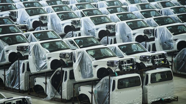 File photo: Vehicle cabins at Mahindra & Mahindra at an assembly plant 