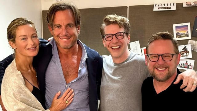 Will Arnett and Carolyn Murphy with Sean Hayes and his partner Scott Icenogle
