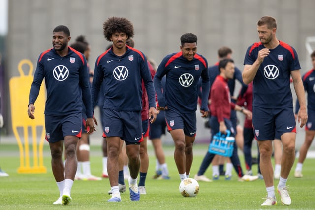 United States men's national soccer team warm up during USMNT Training at TCO Performance Center on June 27, 2025 in Minneapolis, Minnesota.