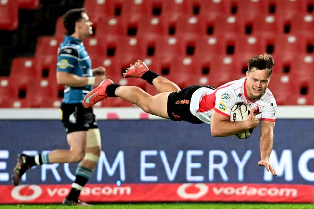 JOHANNESBURG, SOUTH AFRICA - SEPTEMBER 06: Quan  Horn of Fidelity ADT Lions score a try during the Carling Currie Cup match between Fidelity ADT Lions and Suzuki Griquas at Emirates Airline Park on September 06, 2025 in Johannesburg, South Africa. (Photo by Lefty Shivambu/Gallo Images)