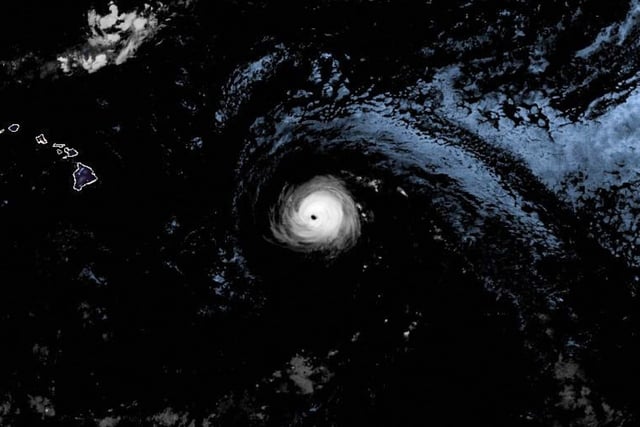 A satellite view of Hurricane Kiko on Sept. 7, 2025.