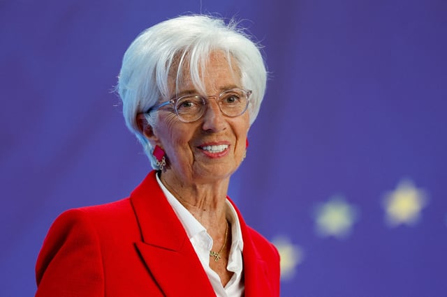European Central Bank President Christine Lagarde addresses the media after the ECB's Governing Council meeting, at the ECB headquarters in Frankfurt, Germany, June 5, 2025. REUTERS/Heiko Becker/File Photo