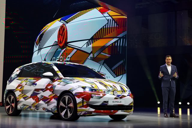 Thomas Schafer, CEO Volkswagen Passenger Cars & Brand Group Core speaks, during a media preview ahead of the IAA Munich auto show, in Munich, Germany, September 7, 2025. REUTERS/Kai Pfaffenbach