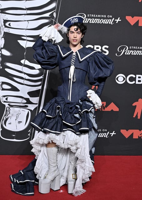 Conan Gray on the MTV VMAs red carpet. (Getty)