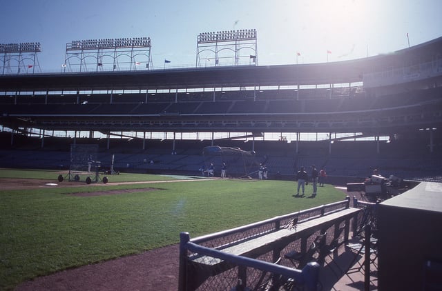 CHICAGO, IL - APRIL 30: CHICAGO, IL: Wrigley Field home of the Chicago Cubs circa 1987 in Chicago, Illinois.