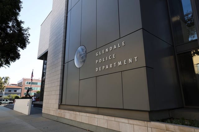 The Glendale Police Department headquarters is seen in Glendale, California.