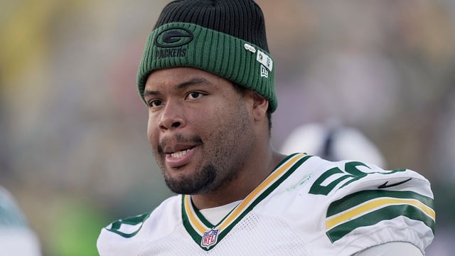 Green Bay Packers offensive tackle Zach Tom (50) is shown during the fourth quarter of their preseason game Saturday, August 23, 2025 at Lambeau Field in Green Bay, Wisconsin. The Green Bay Packers beat the Seattle Seahawks 20-7.