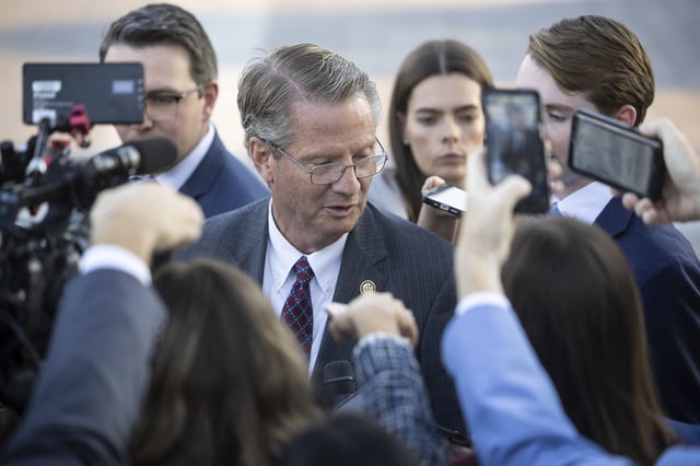 Rep. Tim Burchett (R-Tenn.) speaks with reporters outside the U.S. Capitol Sept. 8, 2025.