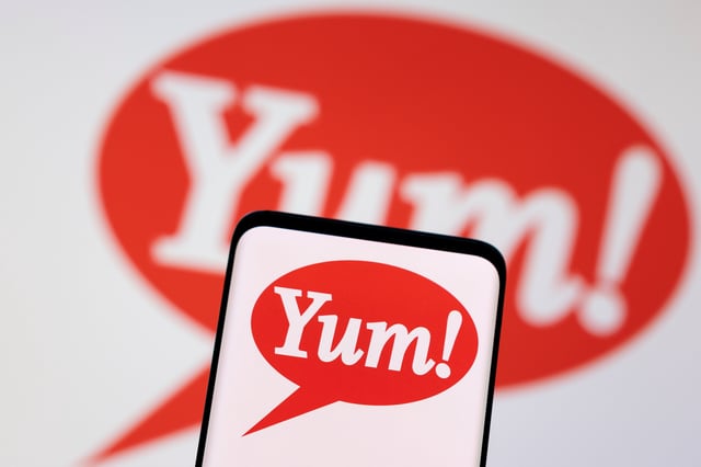 Yum Brands logo is seen displayed in this illustration taken, May 3, 2022. REUTERS/Dado Ruvic/Illustration/File Photo