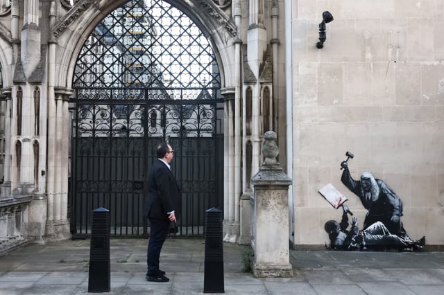 Apareció una nueva obra de Banksy y las autoridades planean retirarla: el dilema de expresión. (Gentileza)