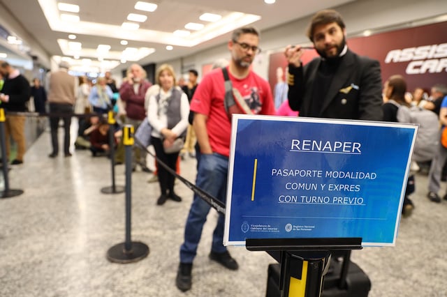 La sede de Renaper en Aeroparque, este mediodía
